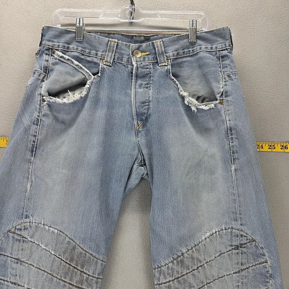VTG Levis Engineered Jeans Mens Blue Twisted Flap Pocket Altered Hem Fits 32x30